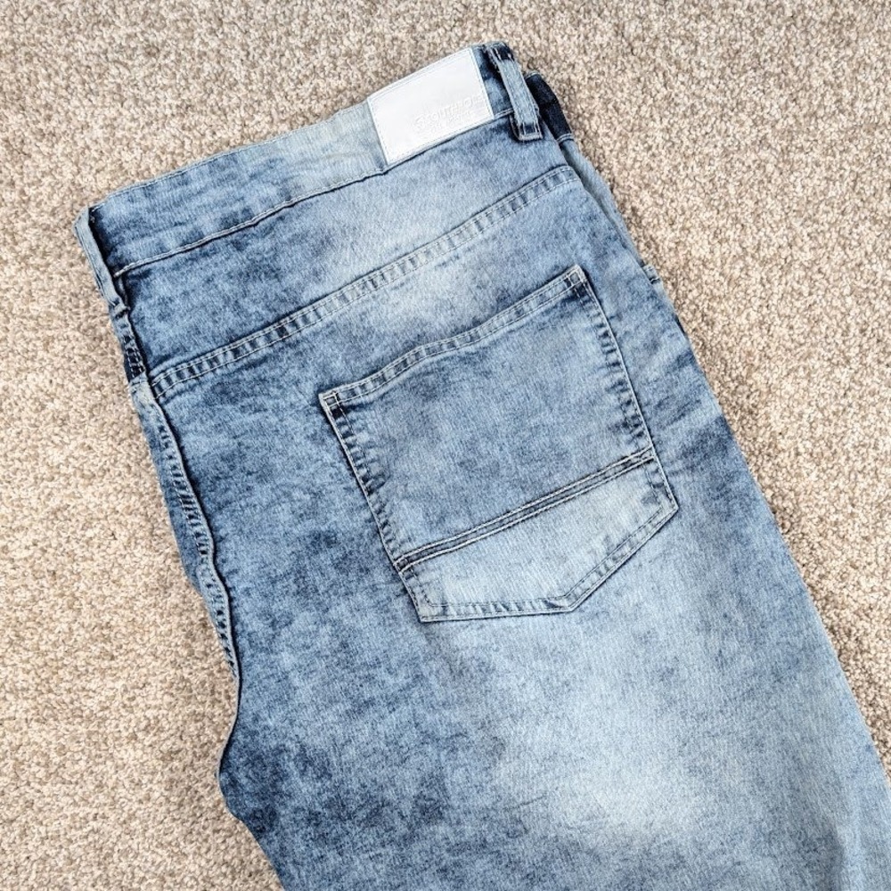 Southpole Mens Size 44 Acid Wash Denim Shorts Blue Stretch Streetwear 0102B31-0